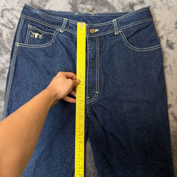 Vintage 80s Sergio Valente Dark Wash Denim Jeans Size 36x35 Western - Picture 2 of 7